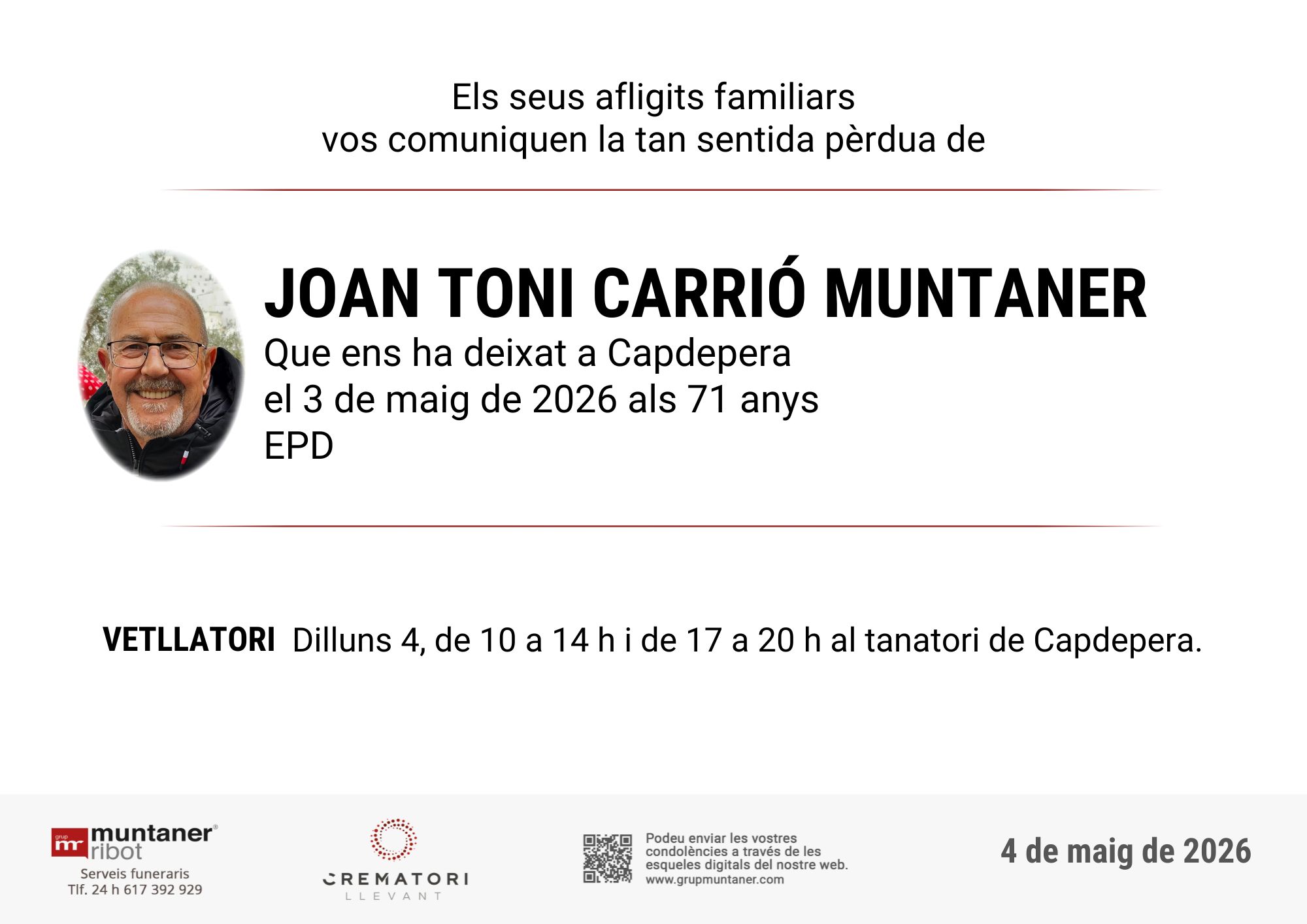 Esquela ampliada