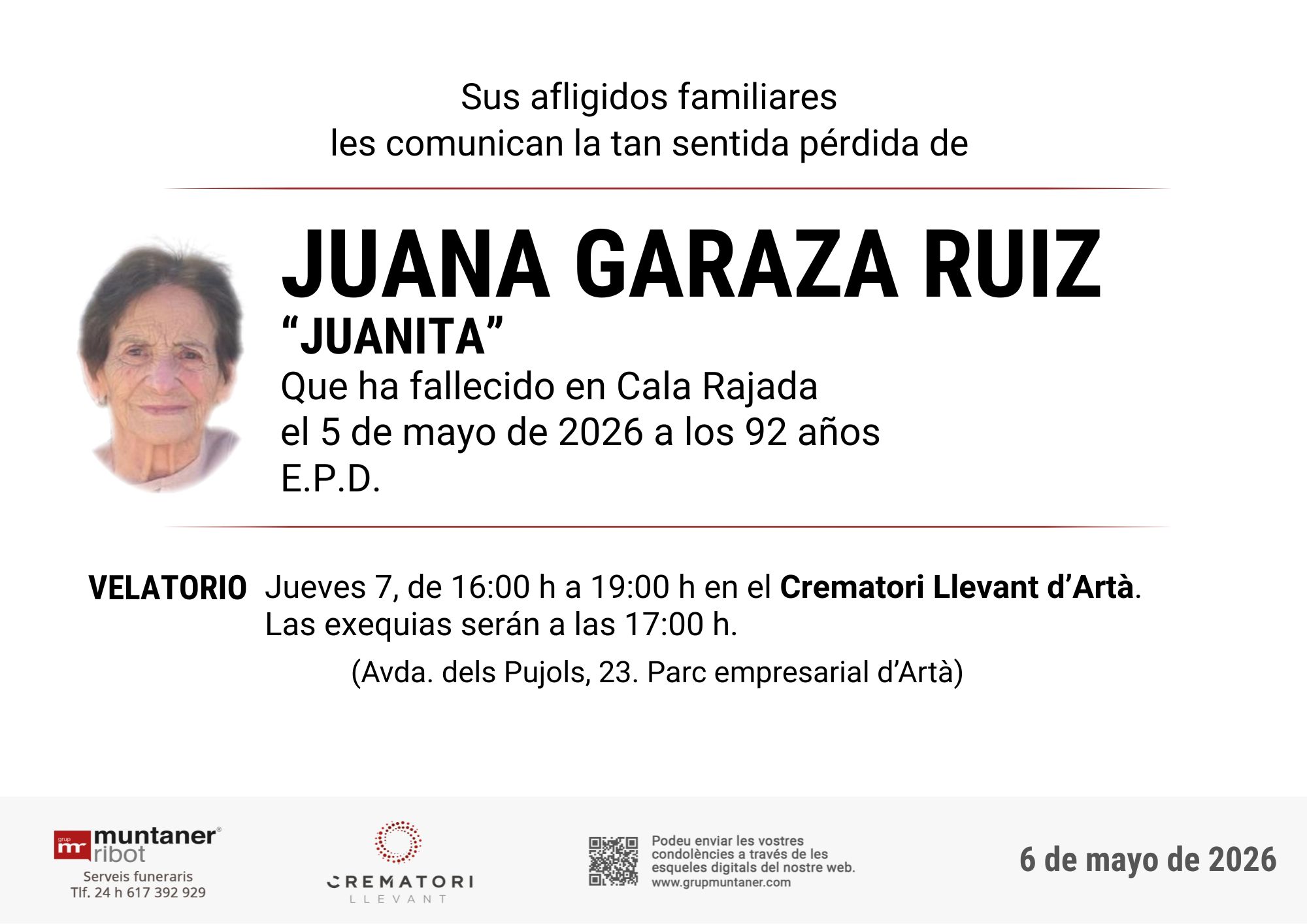Esquela ampliada