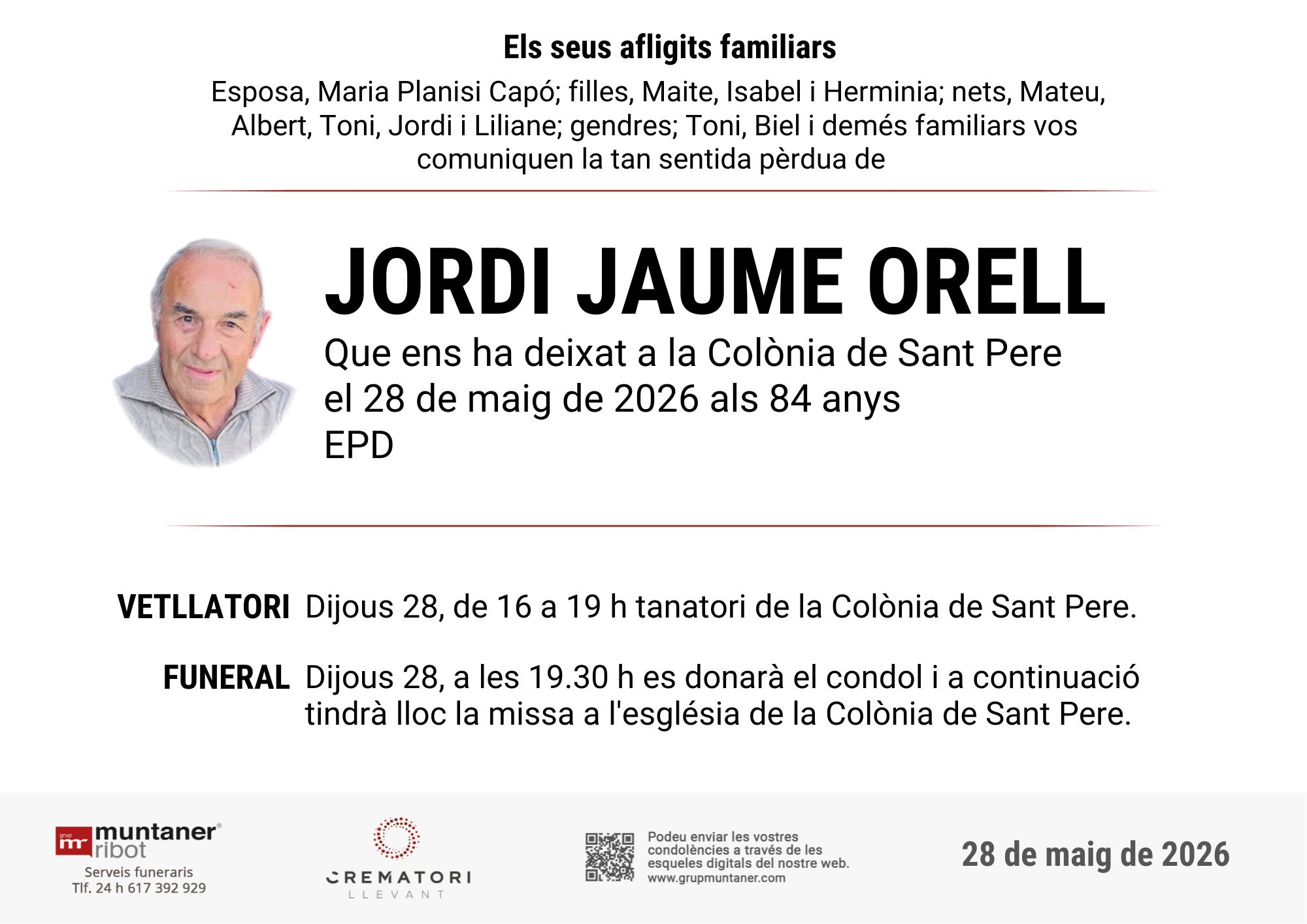 Esquela ampliada