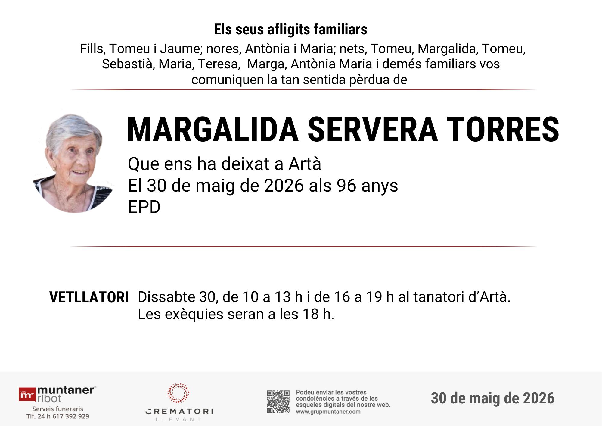 Esquela ampliada